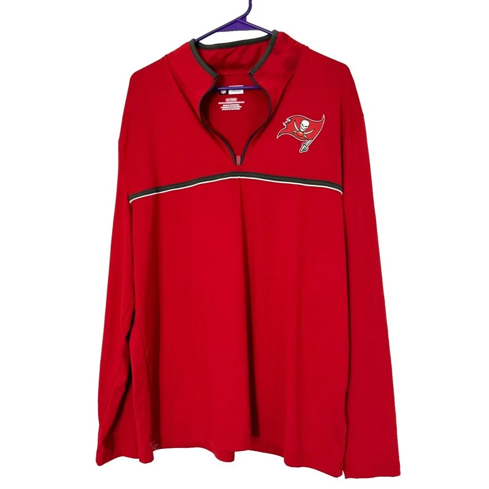 Tampa Bay Buccaneers Pullover XL NFL Team Apparel Red Quarter Zip Mens